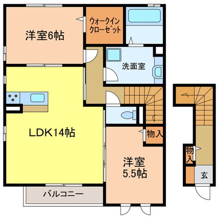 エーデル自由丘B棟の物件間取画像